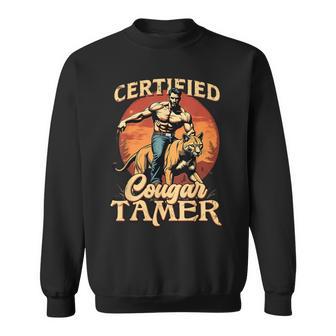 Raunchy Cougar Hunter Graphic For Men's Humorous Cougar Tamer Black Small Sweatshirt - Thegiftio UK