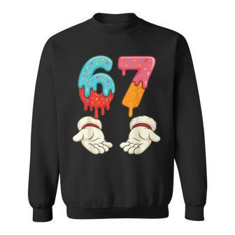 Six Seven 6 7 Meme Christmas Ice Cream Drip Xmas Santa Sweatshirt - Thegiftio UK