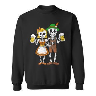 Skeleton Couple Oktoberfest Pretzel Beer Party Adults Sweatshirt - Thegiftio UK