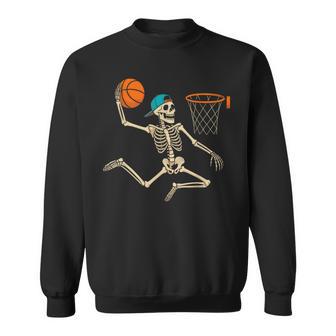 Skeleton Playing Basketball Lovers Halloween For Boys Sweatshirt - Thegiftio UK