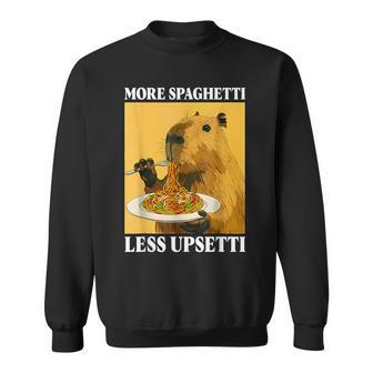 More Spaghetti Less Upsetti Capybara Eating Pasta Sweatshirt - Thegiftio UK