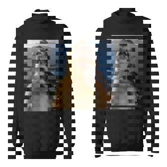 Thinking Monkey Meme Curious Ape Brainrot Sweatshirt - Thegiftio