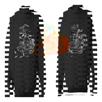 Gamer Turkey Pumpkin Retro Thanksgiving Video Games Boys Sweatshirt | Seseable CA