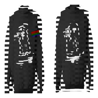 Gay Ghost Skateboard Rainbow Flag Lgbt Pride Skate Women Sweatshirt - Thegiftio