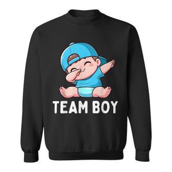 Gender Reveal Party Day Team Boy Dabbing Baby Blue Teams Sweatshirt - Thegiftio UK