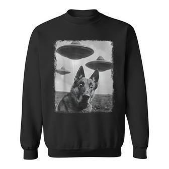German Shepherd Dog Ufo Alien Extraterrestrial Selfie Sweatshirt - Thegiftio UK