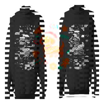 Gingerbread Weiner Dog Lover Dachshund Christmas Cookie Sweatshirt | Mazezy