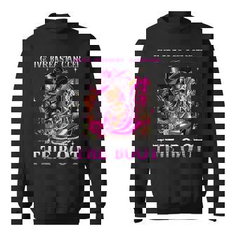 Give Breast Cancer The Boot Cowgirl Cancer Awareness Ribbon Sweatshirt - Monsterry