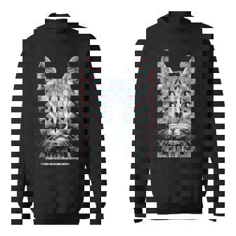 Glitch Weird Cat Kitten Ilusión Óptica Gato Mamá Papá Camisa de entrenamiento - Regaloses