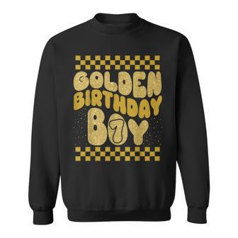 Golden 7Th Birthday Boys Toddlers Birthday Party Decoration Sweatshirt - Thegiftio UK
