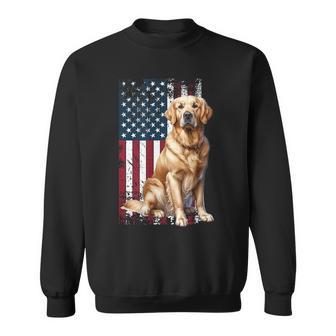 Golden Retriever Dog Owner Usa Flag Sweatshirt | Seseable UK