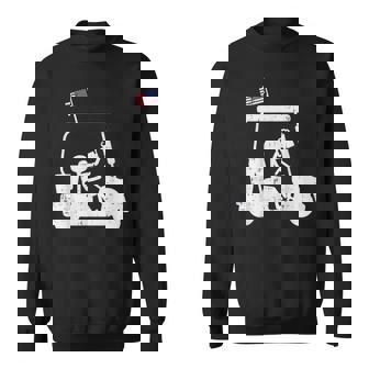 Golf Cart Us Flag Golfing Patriotic Golfer Dad Men Sweatshirt - Thegiftio