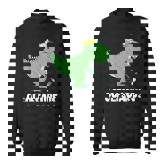 Golf Dino T-Rex Swing Dinosaur Golf Player Golfer Golfing Sweatshirt Unisex | Mazezy