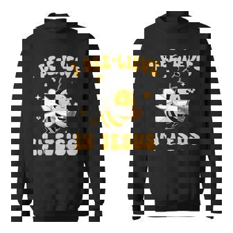 Gospel Kids Christian I Bee-Lieve In Jesus Faith Cute Bee Sweatshirt Unisex | Mazezy