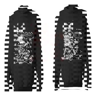 Gothic Bunny & Punk Teddy Bear Aesthetic Sweatshirt Unisex | Mazezy