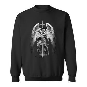 Gottes Engel Gabriel Erzengel Mitchwert Kreuz Und Flügeln Sweatshirt - Geschenkecke