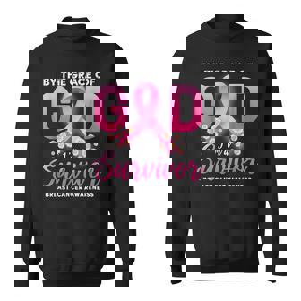 By The Grace God Im A Survivor Breast Cancer Survivor Sweatshirt - Thegiftio