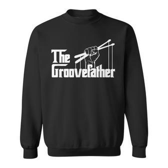 The Groovefather Vintage Drums Drumming Band Drummer Sweatshirt | Mazezy