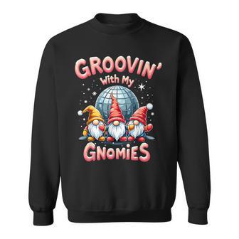 Groovin' With My Gnomies Disco Party Gnome Sweatshirt - Monsterry
