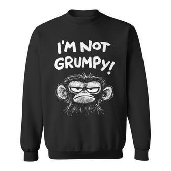 Grumpy Monkey I'm Not Grumpy Retro Vintage Sweatshirt | Mazezy