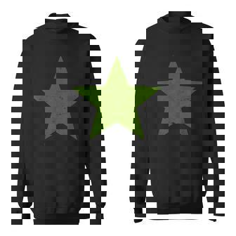 Grunge Alternative Distressed Green Star 90s Rock Music Sweatshirt Unisex | Mazezy