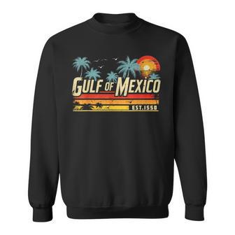 Gulf Of Mexico Retro Vintage Beach Sweatshirt - Monsterry