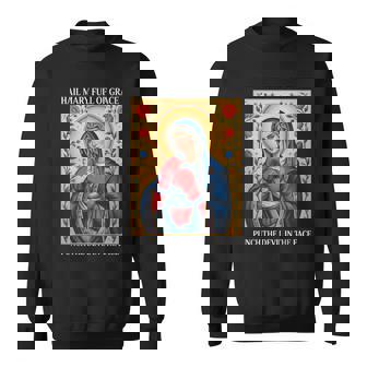Hail Mary Full Of Grace Punch The Devil In The Face Catholic Sweatshirt | Seseable FR