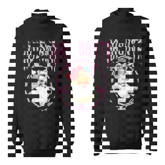 Hail Santa Retro Cute Santa Claus Pink Goth Christmas Sweatshirt - Monsterry