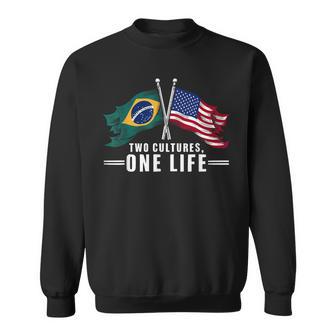Half Brazilian Half American Usa Flag Brazil America Sweatshirt | Mazezy