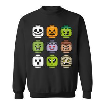 Halloween Building Brick Head Pumpkin Ghost Zombie Boys Sweatshirt - Thegiftio UK