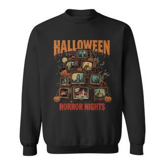 Halloween Horror Nights Retro Spooky Tv Sweatshirt - Thegiftio UK