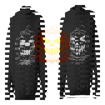 Halloween Scary Jack O Lantern Spooky Pumpkin Ns Boys Sweatshirt - Monsterry