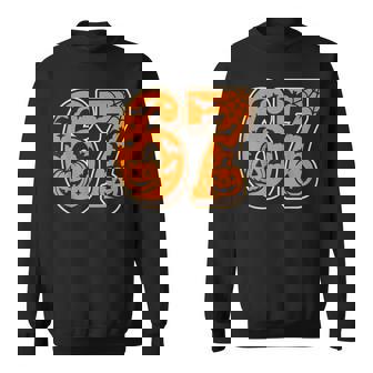 Halloween Six Seven Meme 6 7 Pumpkin Ghost Spooky Costume Sweatshirt - Monsterry