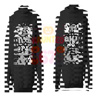 Haunted By 6 7 Cute Kawaii Ghost Spooky Halloween Sweatshirt - Seseable