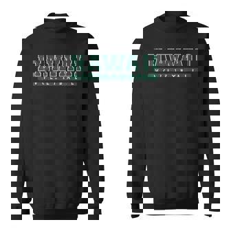 Hawaii Volleyball Green Vintage Text Sweatshirt | Mazezy