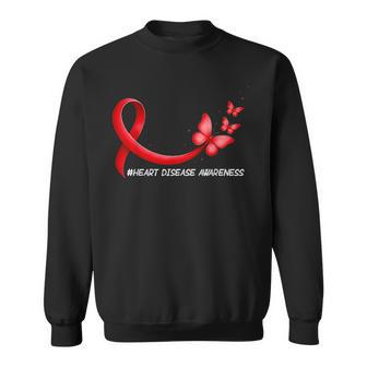 Heart Health Heart Disease Awareness Chd Red Ribbon Support Sweatshirt - Thegiftio UK
