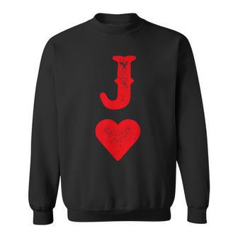 Herz Bube Jokerkat Pokerpielkarten Paare Kostüm Sweatshirt - Geschenkecke