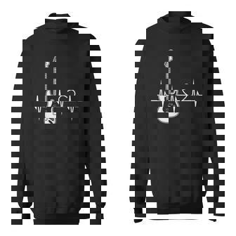 Herzschlag Gitarrist Geschenk Herz Musiker Gitarre Sweatshirt - Seseable