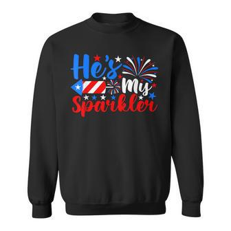 He's My Sparkler 4Th Of July Fireworks Couples Sweatshirt - Monsterry