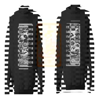 High Priestess Tarot Card Siamese Cat Smoking Weed Cannabis Sweatshirt - Monsterry