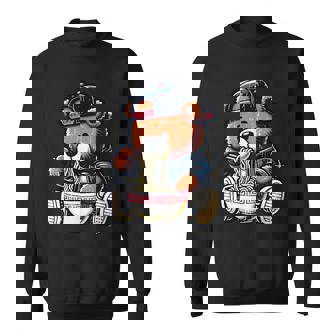 Hip Hop Teddy Bear Eating Ramen Chinese Food Men's Women's Sweatshirt | Mazezy