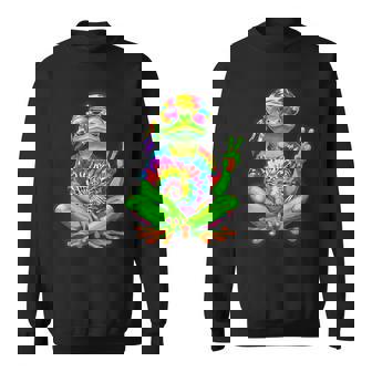 Hippie Tiedye Frog Peace Sign Hand 70S Party 60S Costume Sweatshirt | Seseable UK