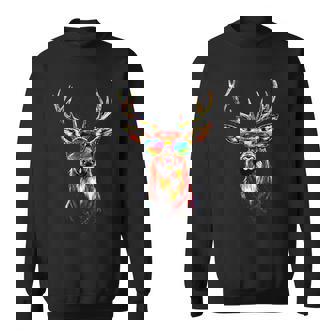 Hirsch Mitonnenbrille Geweih Jagd Reh Rentier Rothirsch Sweatshirt - Geschenkecke