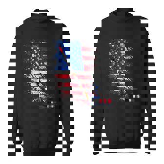 Hockey American Flag 4Th Of July Sweatshirt - Monsterry