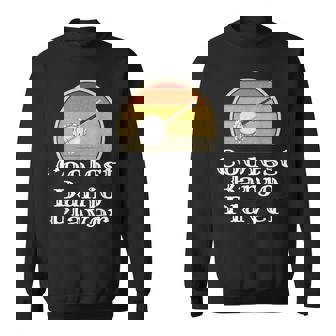 Homme Coolest Banjo Player Instrument De Musique Rétro Motif Herbe Bleue Sweater e - Cadeauxyz