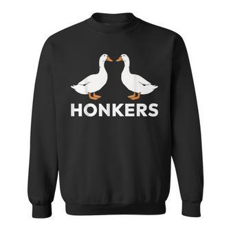 Honkers Meme Goose Geese Meme -Adults Black Cotton Blend Classic Fit Small Sweatshirt - Thegiftio UK