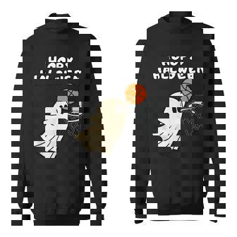 Hoopy Halloween Basketball Ghost Slam Dunk Basketball Hoop Sweatshirt - Thegiftio