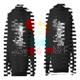 Horror Clown Creepy Halloween Costume Scary Hug Me Clown Sweatshirt - Thegiftio