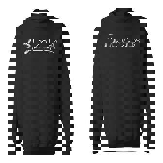 Hufeisen Herzschlag Hund Pfote Pferd Fuß Herz Sweatshirt - Seseable