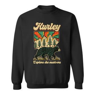 Hurley Virginia Outdoors Black Bear In The Mountains Retro Sweatshirt | Mazezy